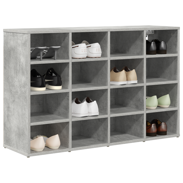 Schuhschrank Betongrau mit Regal 103 cm