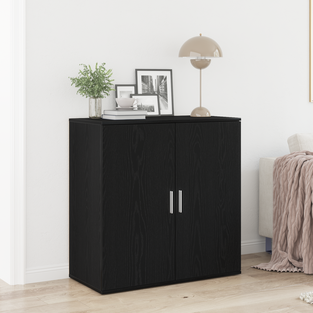 vidaXL Sideboard Black Oak Look 79 x 38 x 80 cm Engineered Wood