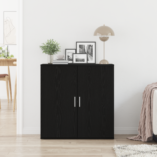 Schwarzes Sideboard Eichenoptik 79x38x80cm