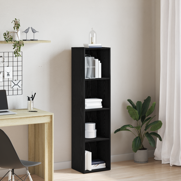 Bücherregal Schwarz Eichen-Optik 143cm