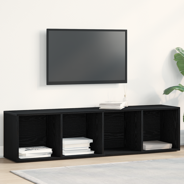 Bücherregal Schwarz Eichen-Optik 143cm