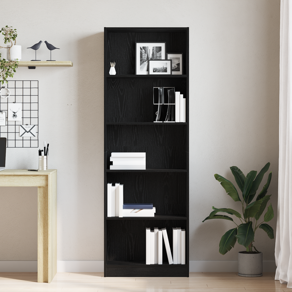 Bücherregal Schwarz Eichen-Optik 176cm