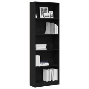 Bücherregal Schwarz Eichen-Optik 176cm