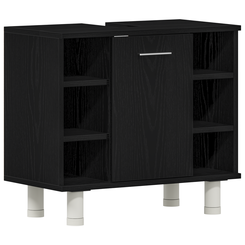 Badschrank Schwarz Eiche 60 cm