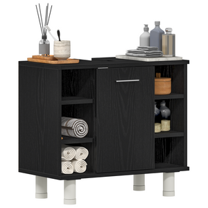 Badschrank Schwarz Eiche 60 cm