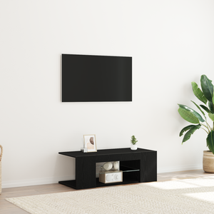 TV-Schrank Schwarz Eichen-Optik 90 cm