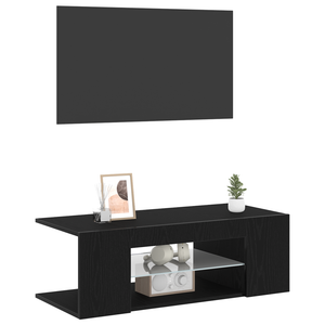 TV-Schrank Schwarz Eichen-Optik 90 cm