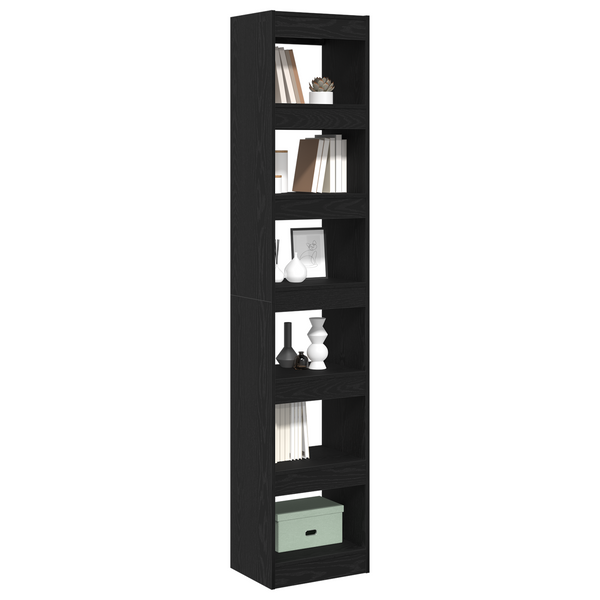Schwarzes Bücherregal Eichenoptik, 198cm hoch