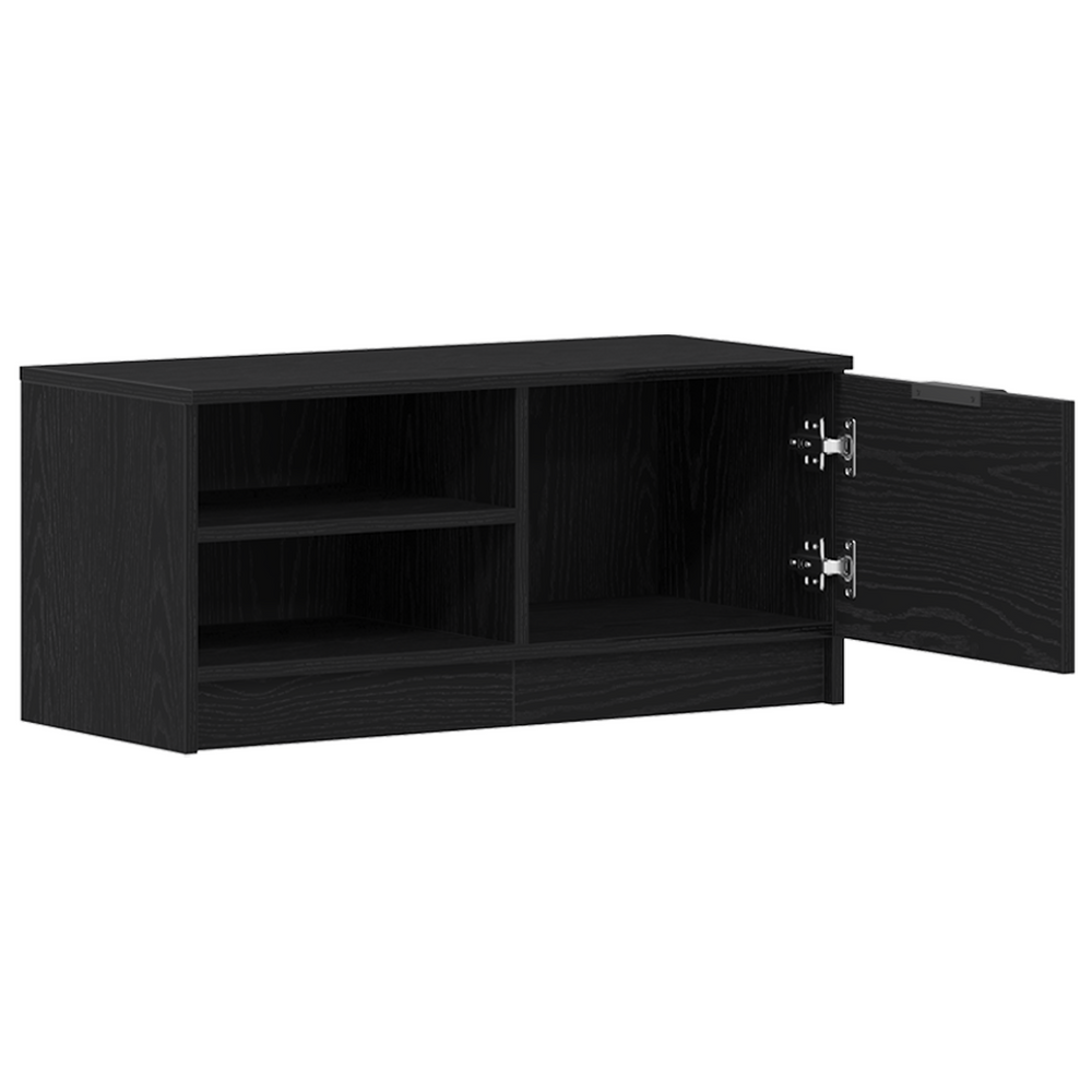 TV-Schrank Schwarz Eichenoptik 80 cm