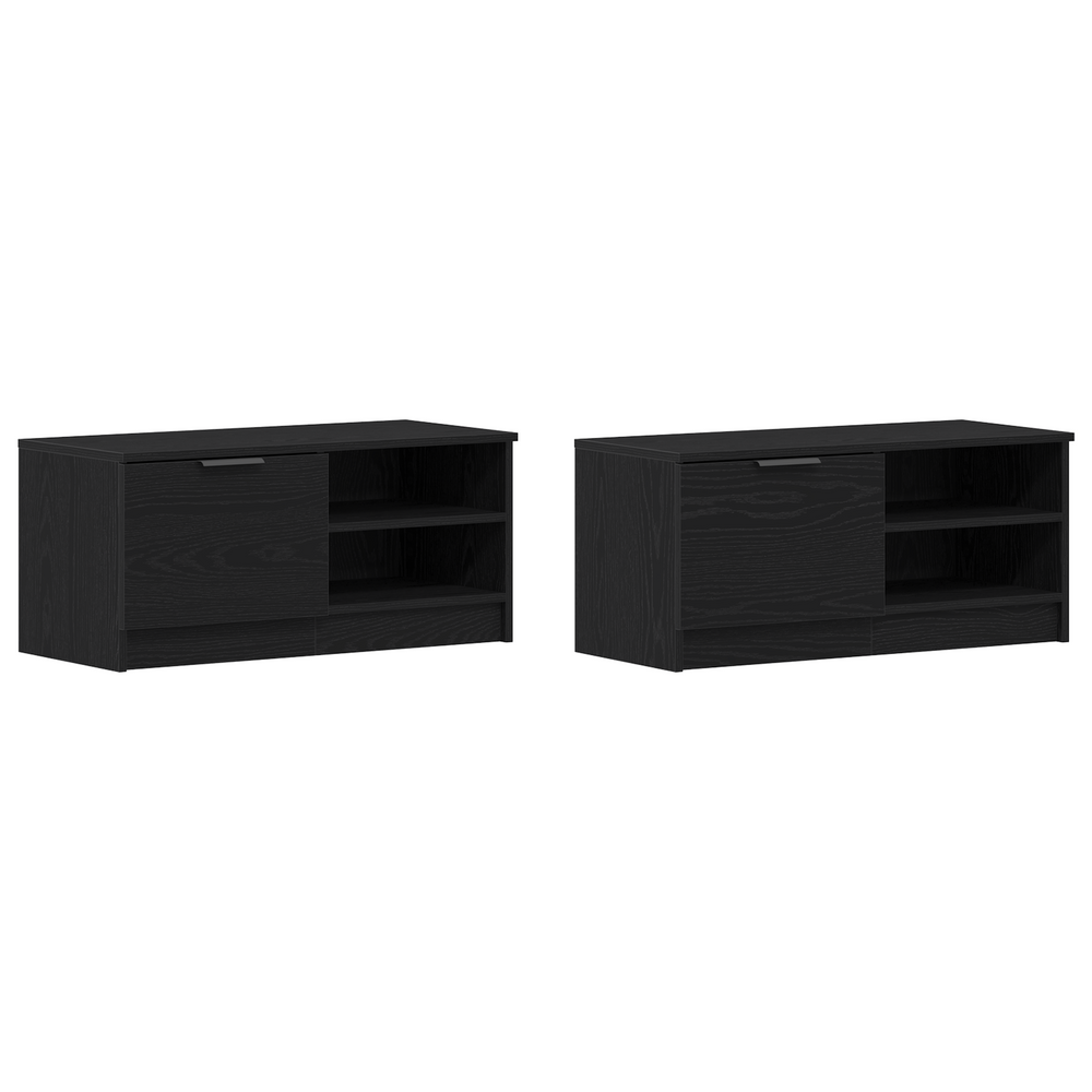 TV-Schränke Schwarz Eichen-Optik 2er-Set