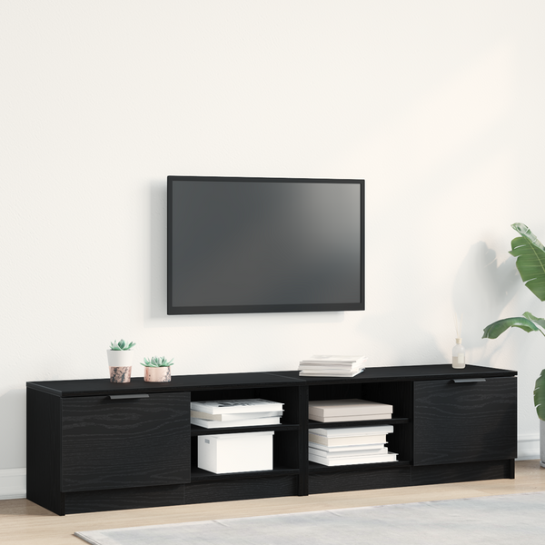 TV-Schränke Schwarz Eichen-Optik 2er-Set