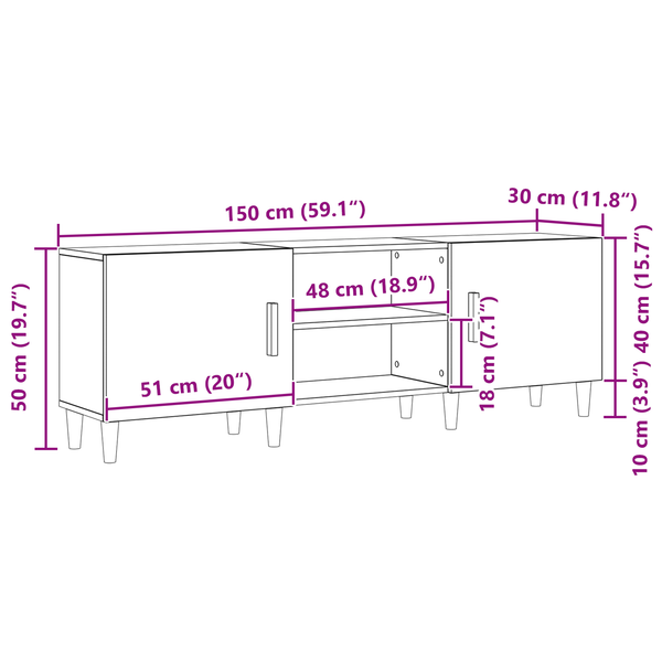TV-Schrank Altholz 150 cm