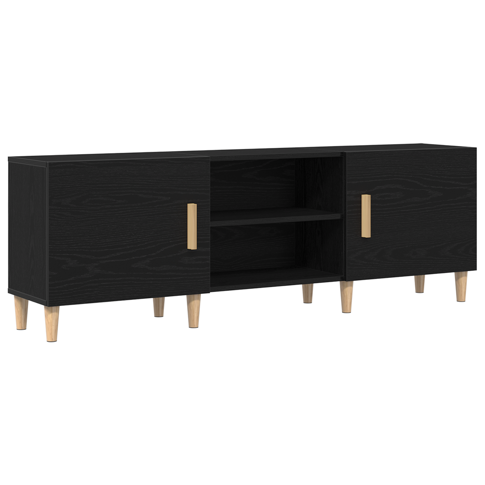 TV-Schrank Schwarz Eichen-Optik 150 cm