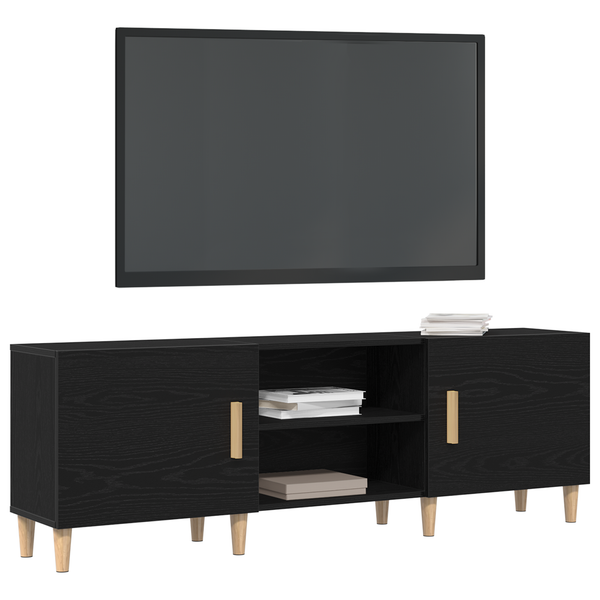 TV-Schrank Schwarz Eichen-Optik 150 cm