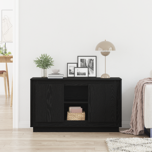 Schwarzes Sideboard in Eichenoptik, 102 cm