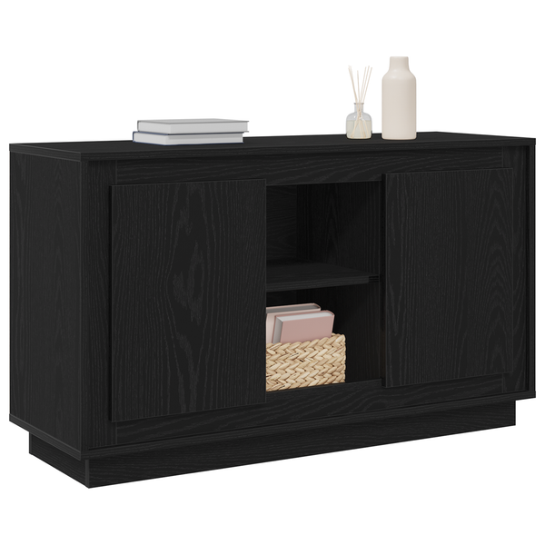 Schwarzes Sideboard in Eichenoptik, 102 cm
