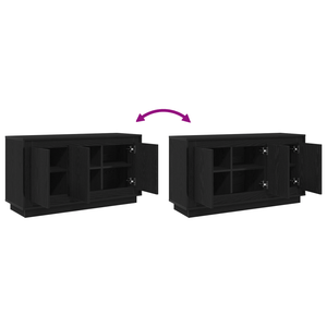Schwarzes Sideboard Eichenoptik 102 cm