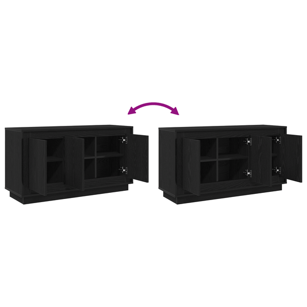 Schwarzes Sideboard Eichenoptik 102 cm