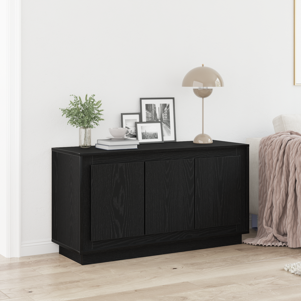 vidaXL Sideboard Black Oak Effect 102 x 35 x 55 cm Engineered Wood
