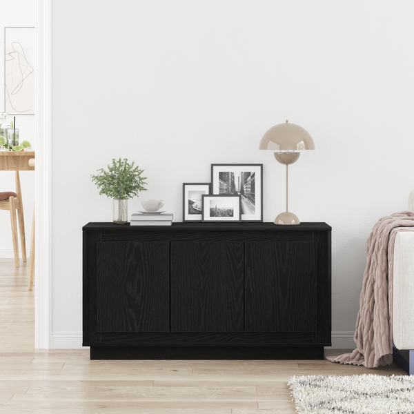 Schwarzes Sideboard Eichenoptik 102 cm