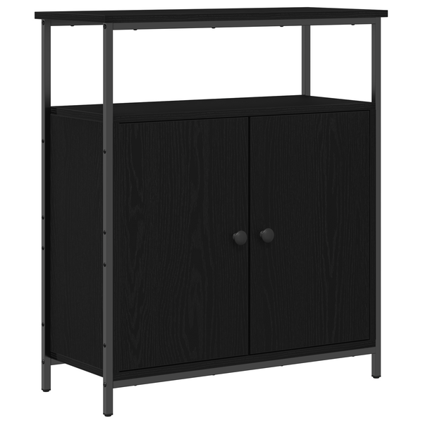 Schwarzes Sideboard Eichen-Optik 70 cm