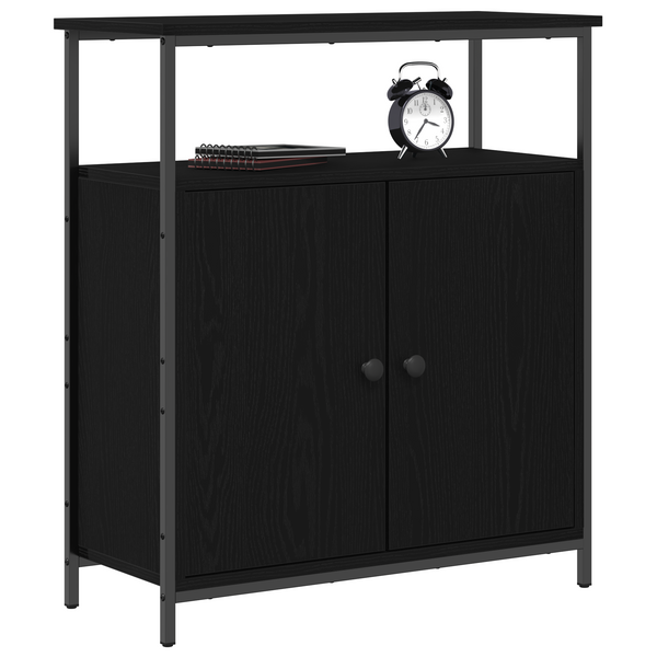 Schwarzes Sideboard Eichen-Optik 70 cm