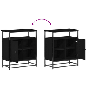Sideboard Schwarz Eichenoptik 69x35x80cm