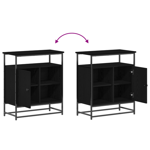 Sideboard Schwarz Eichenoptik 69x35x80cm
