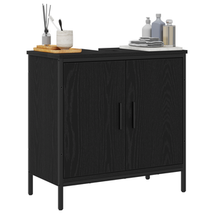 Waschbeckenschrank Schwarz Eichen-Optik 60cm