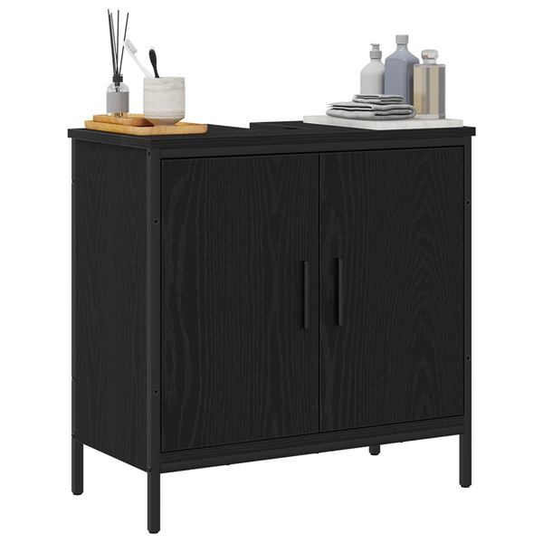 Waschbeckenschrank Schwarz Eichen-Optik 60cm