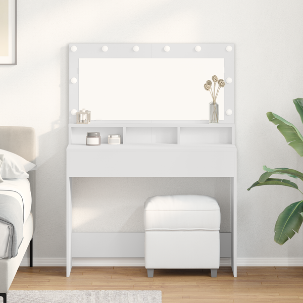 Schminktisch mit Regal Weiß 100x41x135 cm