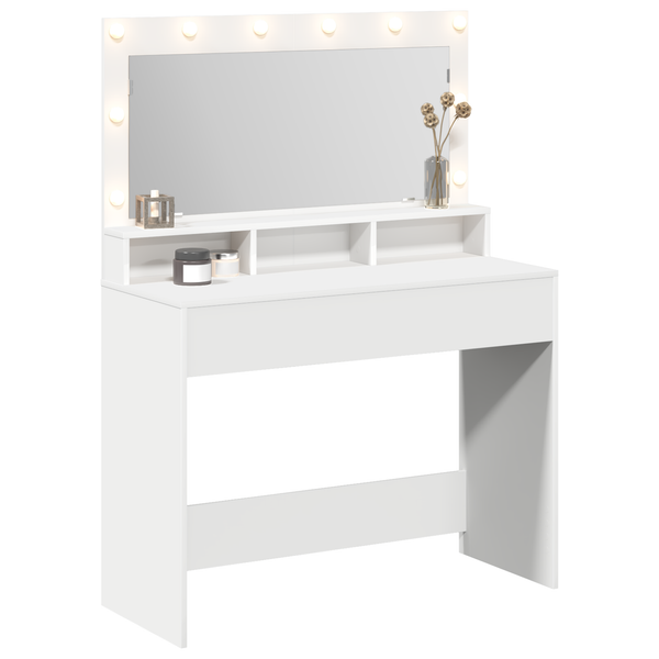 Schminktisch mit Regal Weiß 100x41x135 cm