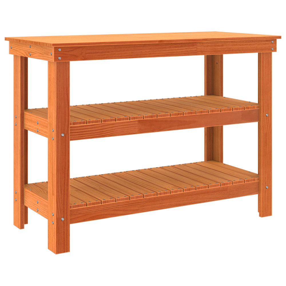 Werkbank Kiefer Massivholz Wachsbraun 110cm