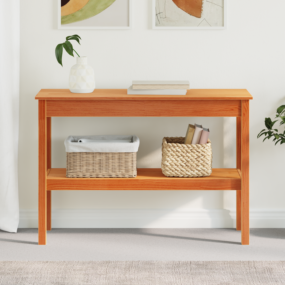 Konsolentisch Wachsbraun Kiefer Massivholz 110cm