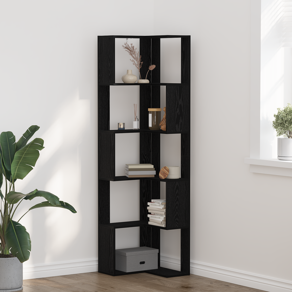 Bücherregal Schwarz Eichen-Optik