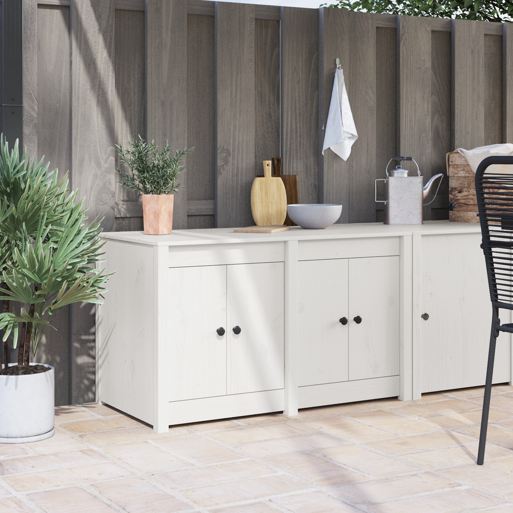 vidaXL Kitchen Cabinet MEPPEL White 106 x 55 x 64 cm Solid Pine Wood