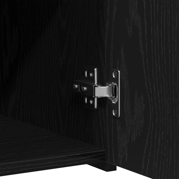vidaXL Commode avec tiroirs Noir aspect chêne 50 x 42,5 x 93 cm