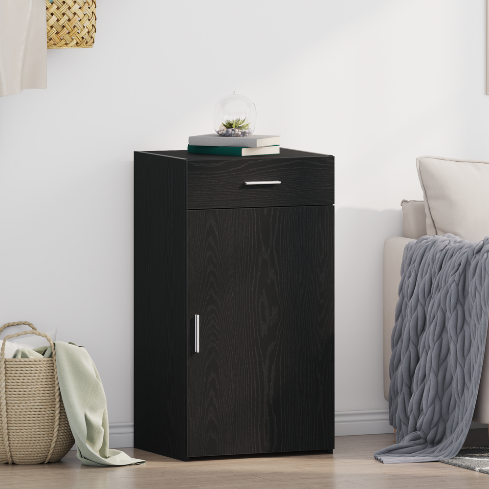 vidaXL Sideboard with Drawers Black Oak Look 50 x 42.5 x 93 cm