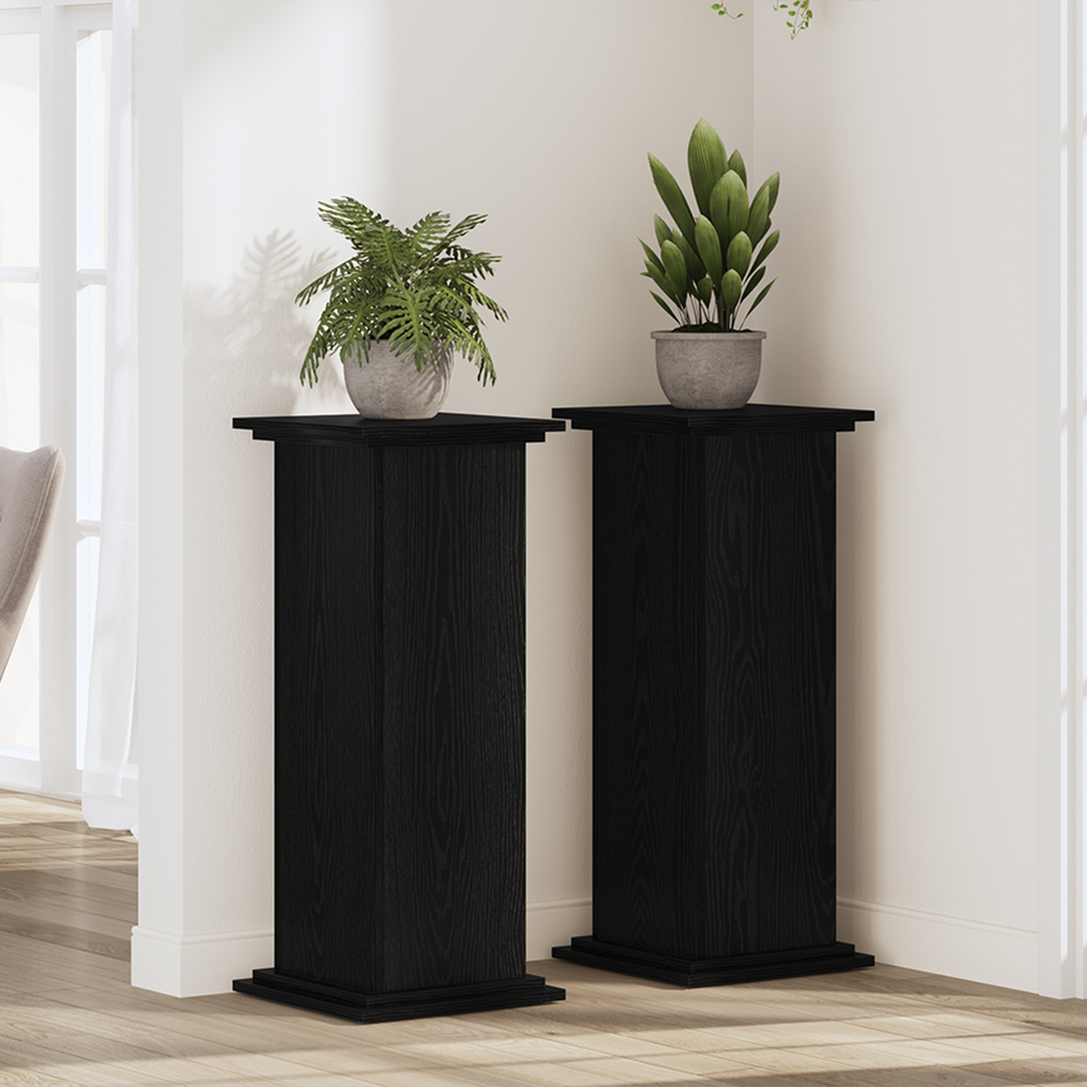 Pflanzenständer Schwarz Eichen-Optik 80cm
