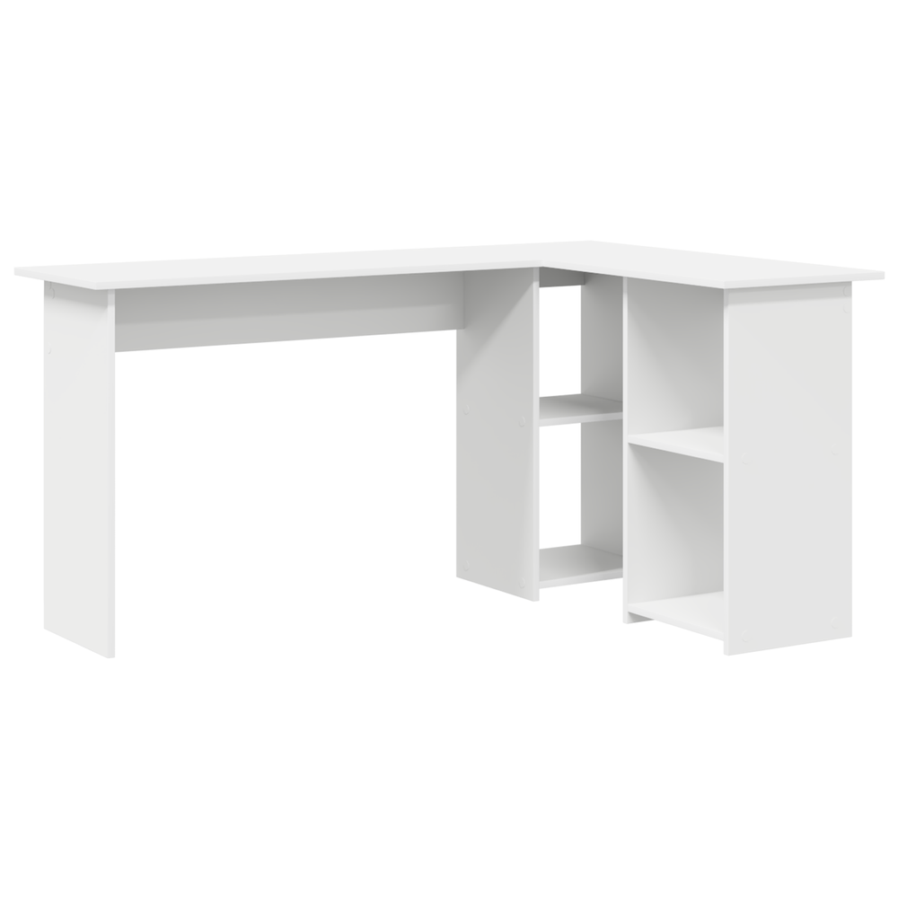 Schreibtisch mit Regal Weiß 142x102 cm