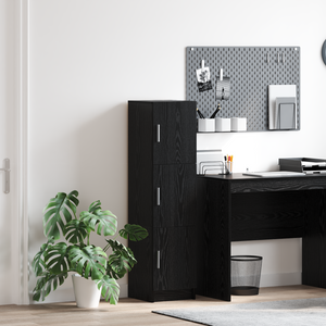 Schwarzes Highboard Eichenoptik, 122,5 cm
