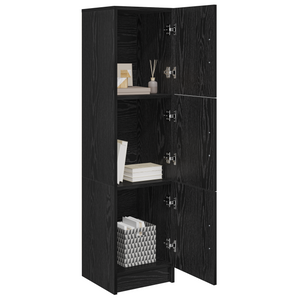 Schwarzes Highboard Eichenoptik, 122,5 cm