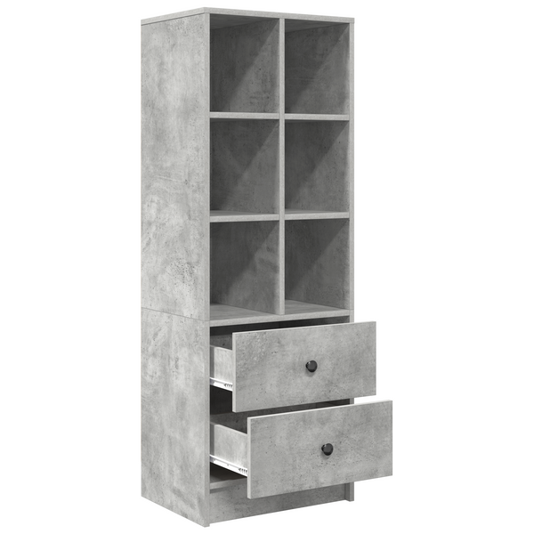 vidaXL Highboard avec tiroirs Gris Béton 45,5 x 34 x 127 cm