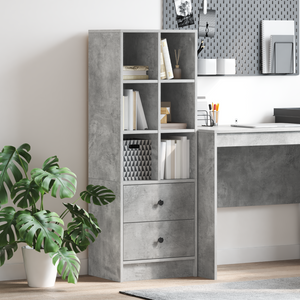 vidaXL Highboard avec tiroirs Gris Béton 45,5 x 34 x 127 cm