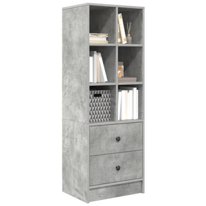 vidaXL Highboard avec tiroirs Gris Béton 45,5 x 34 x 127 cm