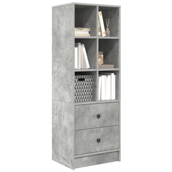 vidaXL Highboard avec tiroirs Gris Béton 45,5 x 34 x 127 cm