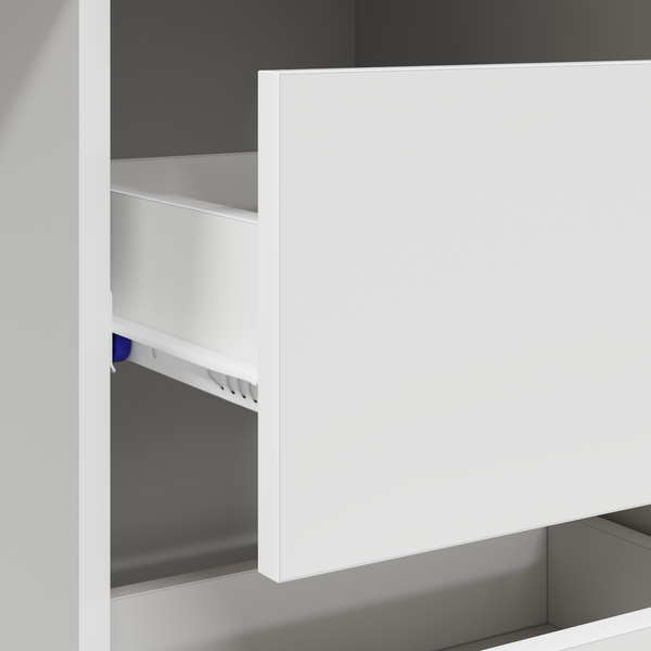 Schreibtisch Weiß mit Stauraum 90cm