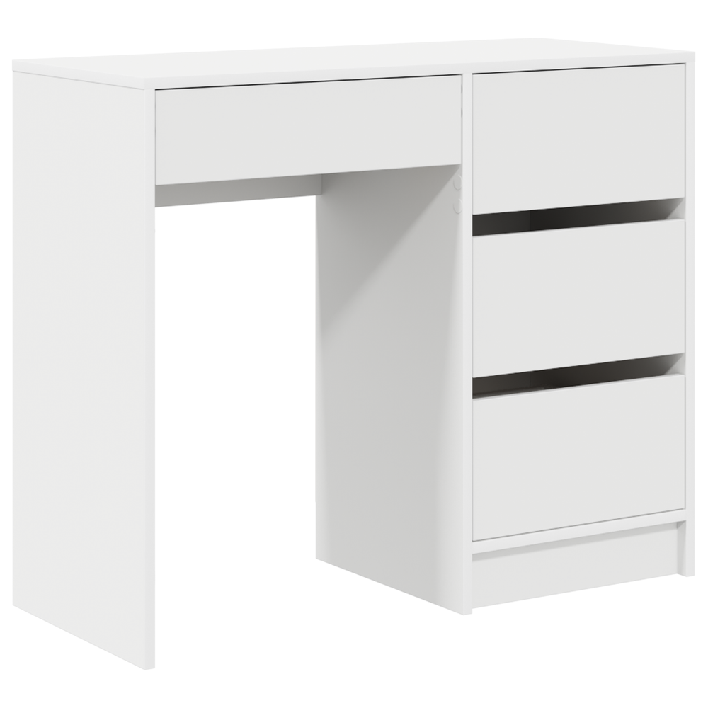 Schreibtisch Weiß mit Stauraum 90cm