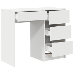Schreibtisch Weiß mit Stauraum 90cm