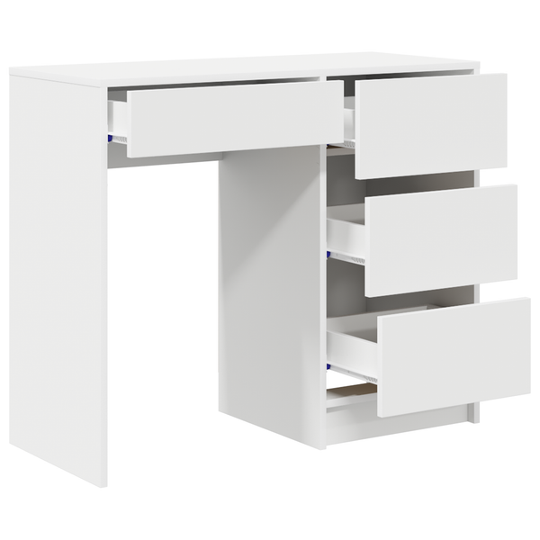 Schreibtisch Weiß mit Stauraum 90cm